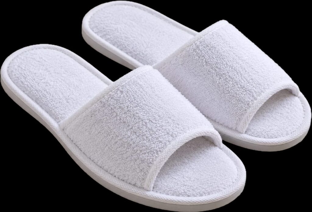 Open Toe Terry Slippers